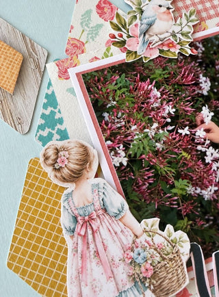 Whimsy Girl 12x12 Layout Fussy Cuts