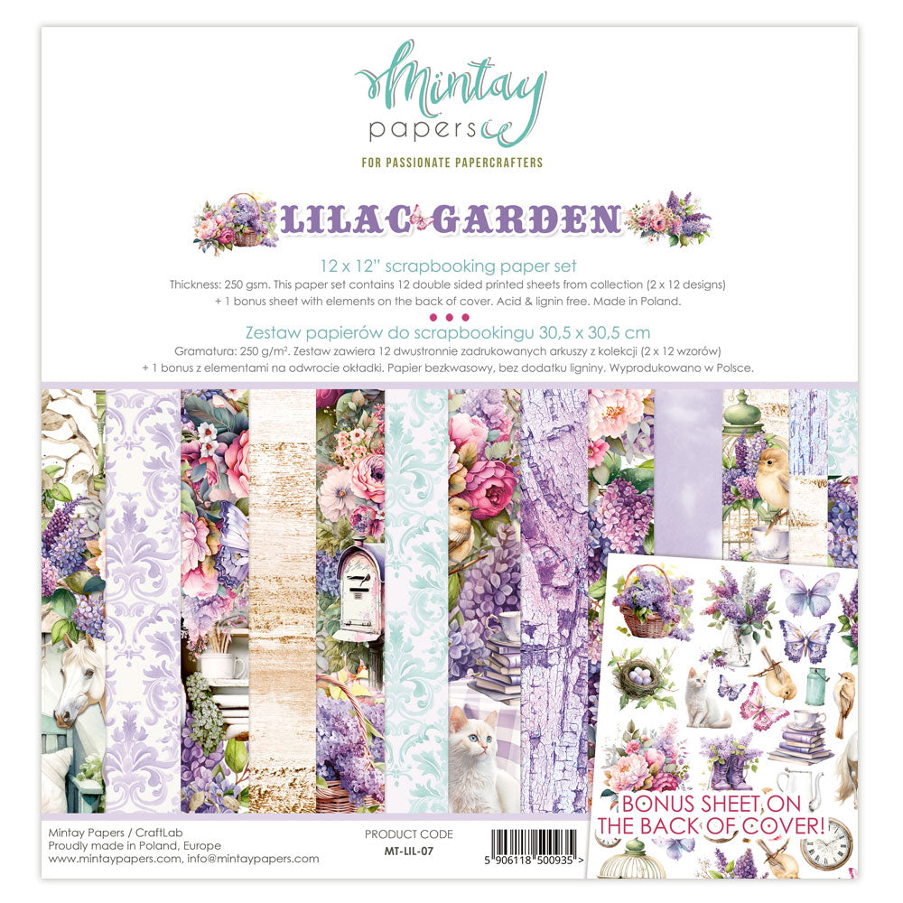 Mintay - 12 x 12  Paper Collection - Lilac Garden - Scrap Of Your Life 