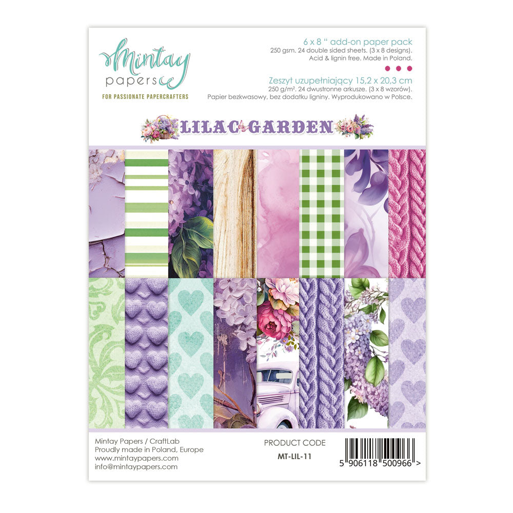 Mintay - 6 x 6  Add on Paper Pad -  Lilac Garden - Scrap Of Your Life 