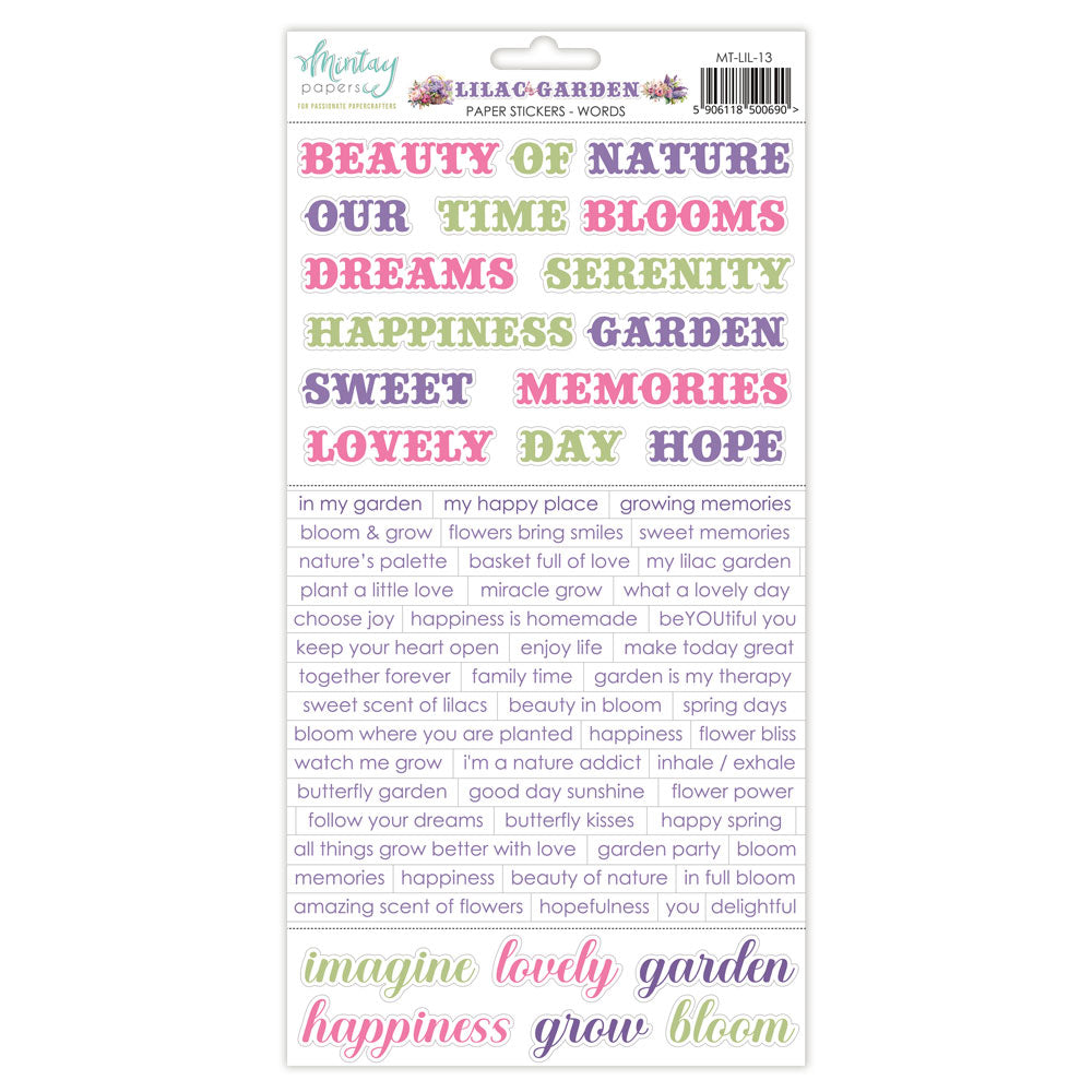 Mintay - Paper Stickers Words - Lilac Garden - Scrap Of Your Life 