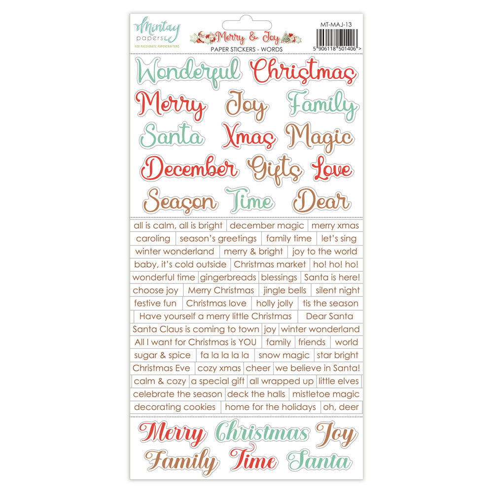 Mintay - Stickers Words - Merry & Joy