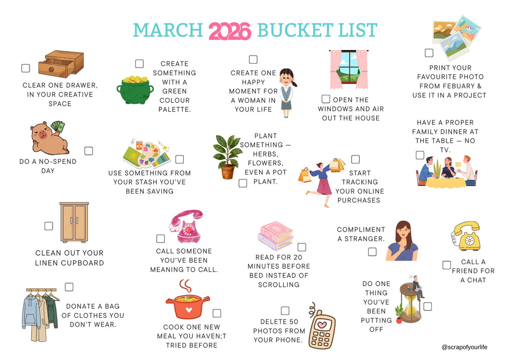 March 2026 Bucket List - Scrap Of Your Life 
