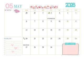 May Calender 2026 Free Printable - Scrap Of Your Life 