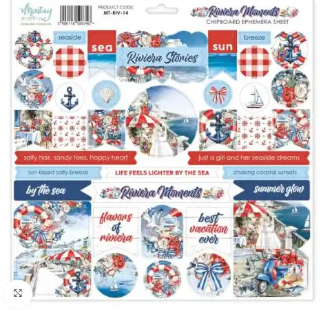 Mintay - 12 x 12  Chipboard Stickers - Riviera