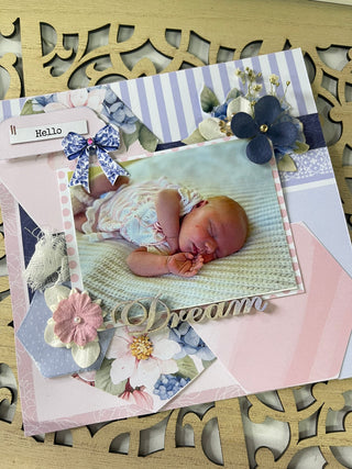 Uniquely Creative Indigo Bloom 12x12 Layout Kit (Plus 2 Cards & 2 Mini 6x6 Layouts) - Scrap Of Your Life 