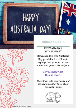 Australia Day Slang Cut-A-Part Sayings - Scrap Of Your Life 