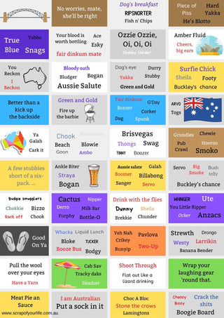 Australia Day Slang Cut-A-Part Sayings - Scrap Of Your Life 