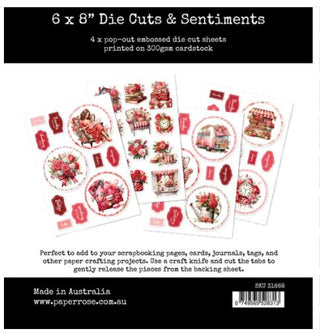 Paper Rose Candy Kisses 6 x 8 Die Cuts & Sentiments - Scrap Of Your Life 