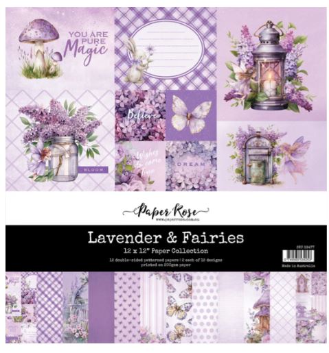 Paper Rose Lavender & Fairies 12x12 Paper Collection