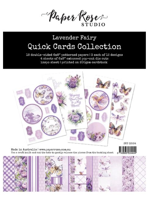 Paper Rose Lavender & Fairies 6x8" Quick Cards Collection