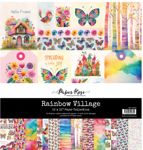 Paper Rose Rainbow Village 12x12" Collection Kit - Scrap Of Your Life 