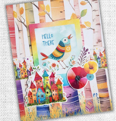 Paper Rose Rainbow Village 6x8