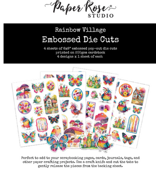Paper Rose Rainbow Village 6x8" Embossed Die Cuts - Scrap Of Your Life 
