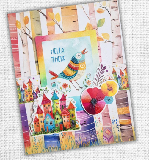 Paper Rose Rainbow Village 6x8