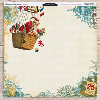 Pink Paislee 12x12 Double Sided Paper Father Christmas Air Mail