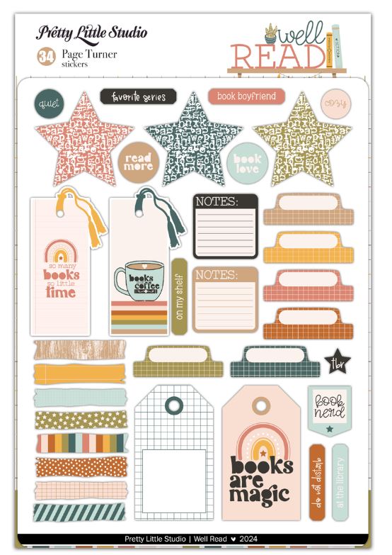 Pretty Little Studio - Well Read Stickers Page Turner - Scrap Of Your Life 