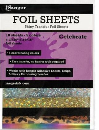 Ranger Shiny Foil Transfer Foil Sheets Celebrate - Scrap Of Your Life 