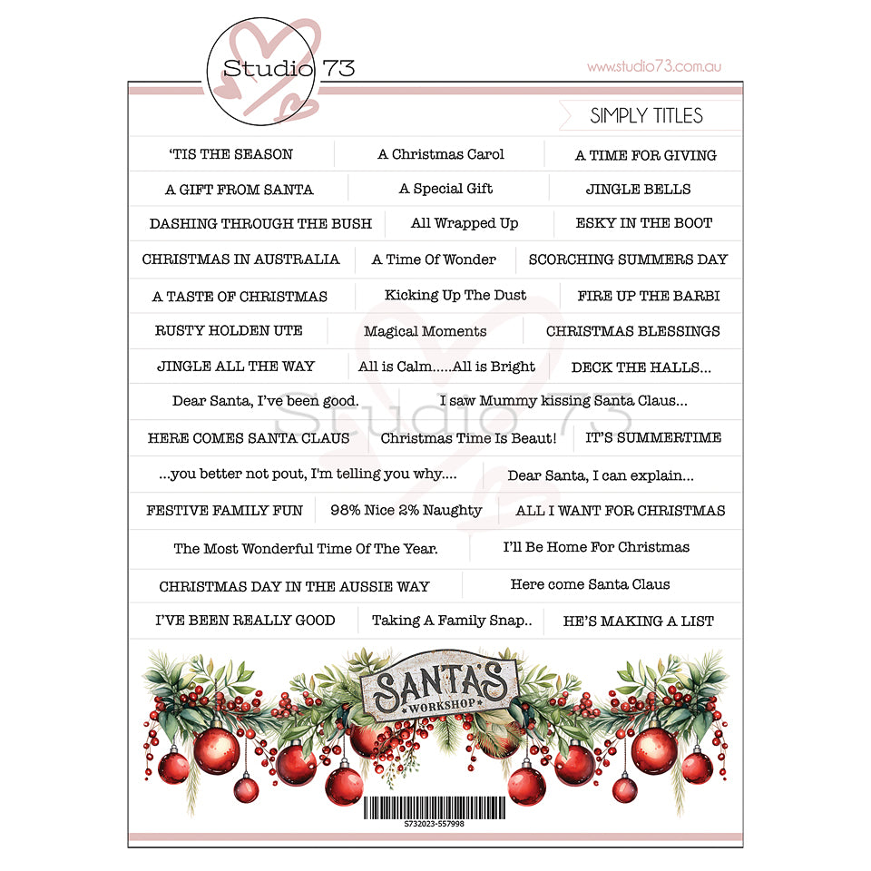 Studio 73 Santa's Little Helper Simply Titles - Scrap Of Your Life 