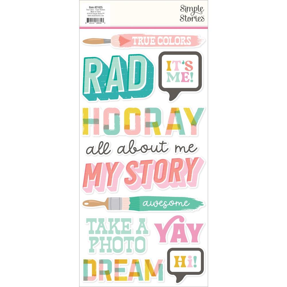 Simple Stories - True Colours Foam Stickers - Scrap Of Your Life 