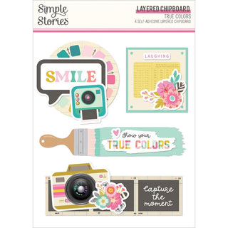 Simple Stories - True Colours Layered Chipboard - Scrap Of Your Life 