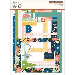 Simple Stories - Pack Your Bags Chipboard Frames - Scrap Of Your Life 