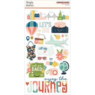 Simple Stories - Pack Your Bags Chipboard - Scrap Of Your Life 