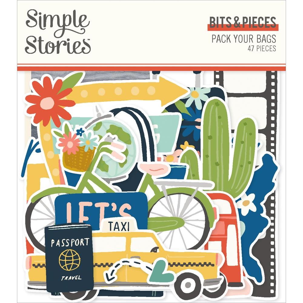 Simple Stories - Pack Your Bags Bits & Pieces Die-Cuts - Scrap Of Your Life 