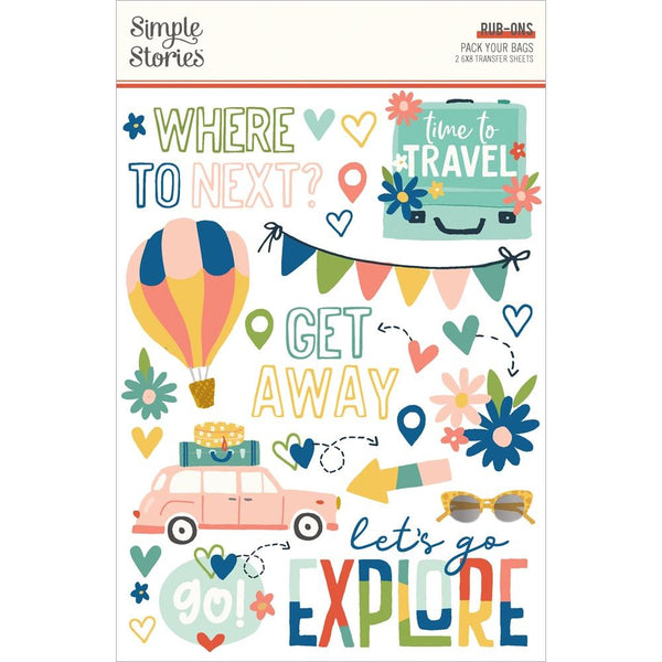 Simple Stories - Pack Your Bags Rub-Ons 6