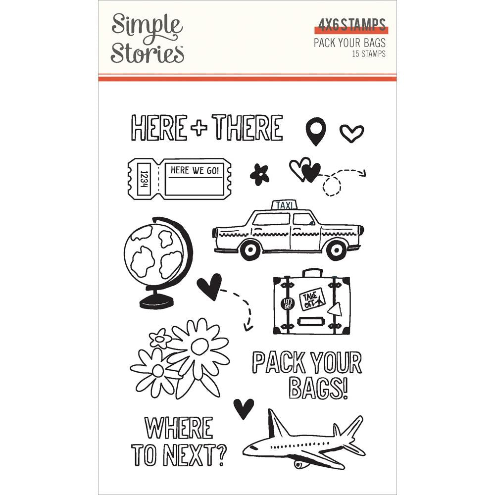 Simple Stories - Pack Your Bags Photopolymer Clear Stamps - Scrap Of Your Life 