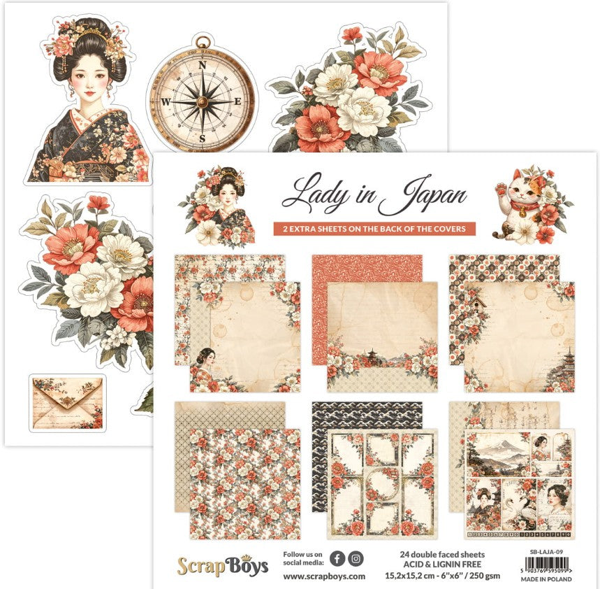 Scrapboys 6x6 Paper Pad Lady in Japan - Scrap Of Your Life 