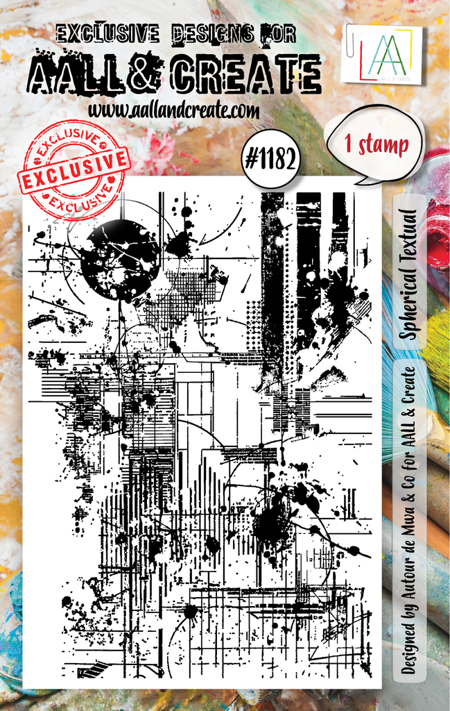 AALL & Create -  Spherical Textual- #1182 -A7 Stamp Set