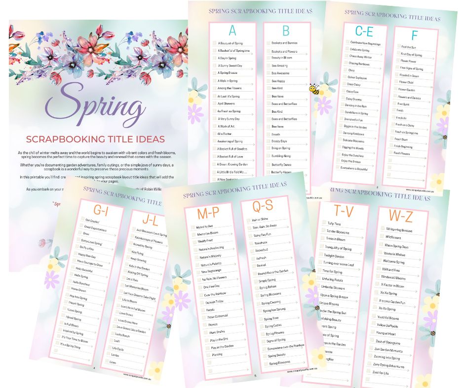 Spring Scrapbooking Titles