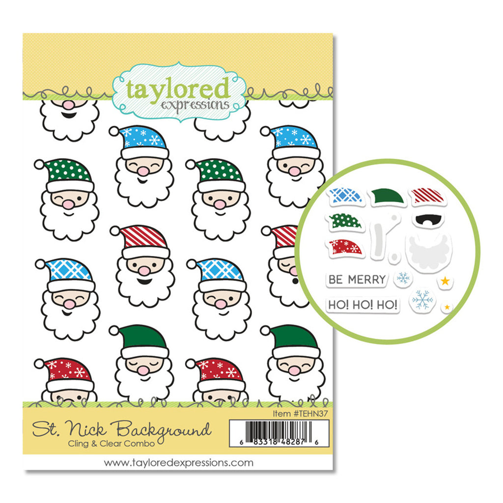 Taylored Expressions - Rubber Cling Stamp - St Nick Background - Scrap Of Your Life 
