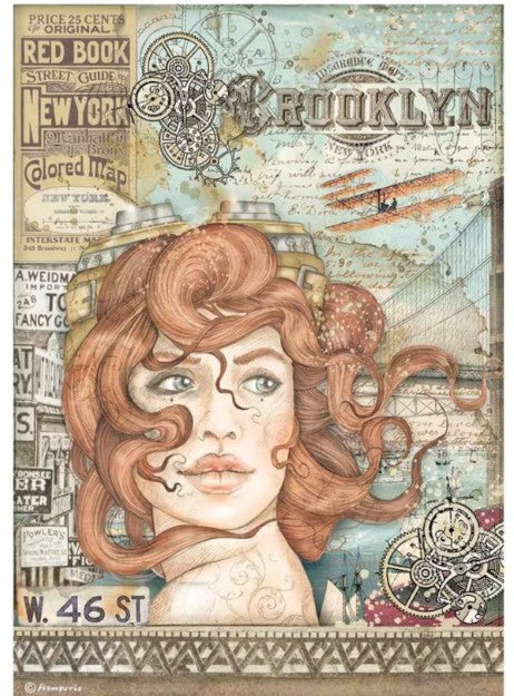 Stamperia - Vintage Rice Paper A4 - Lady - Scrap Of Your Life 