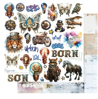 Uniquely Creative - Steampunk Graffiti 12x12 Paper Urban - Scrap Of Your Life 