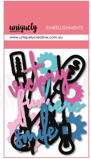Uniquely Creative Steampunk Graffiti Acrylic Embellishments - Scrap Of Your Life 