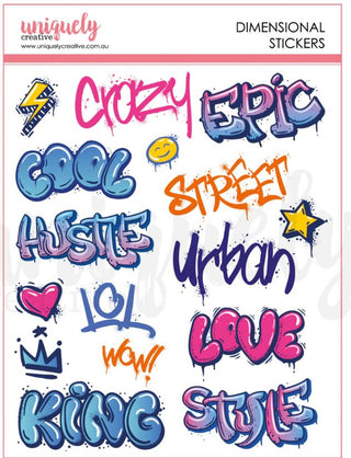 Uniquely Creative -  Dimensional Stickers - Steampunk Grafiti - Scrap Of Your Life 