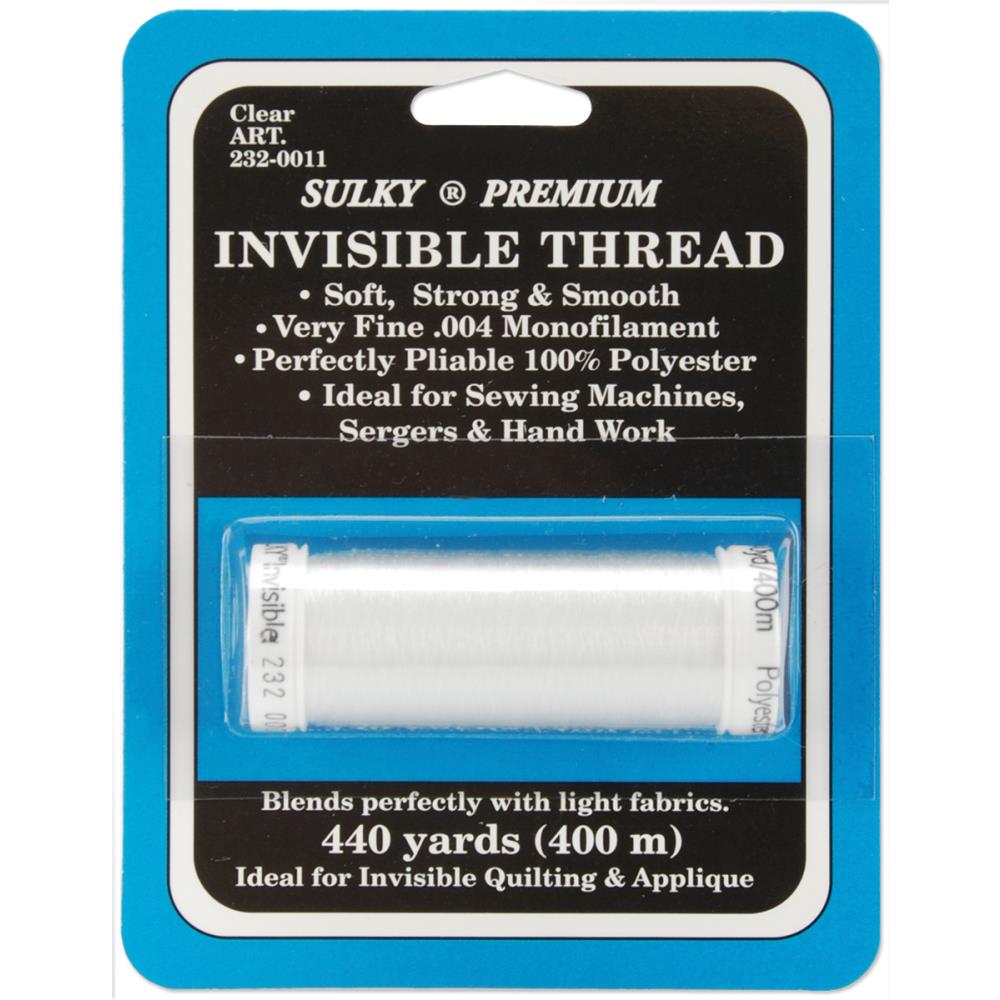 Sulky Premium Invisible Thread packaging for sewing, quilting, applique, and craft projects