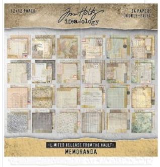 Ranger Ink - Tim Holtz - Memorandum 8 x 8 Paper Pad - Scrap Of Your Life 