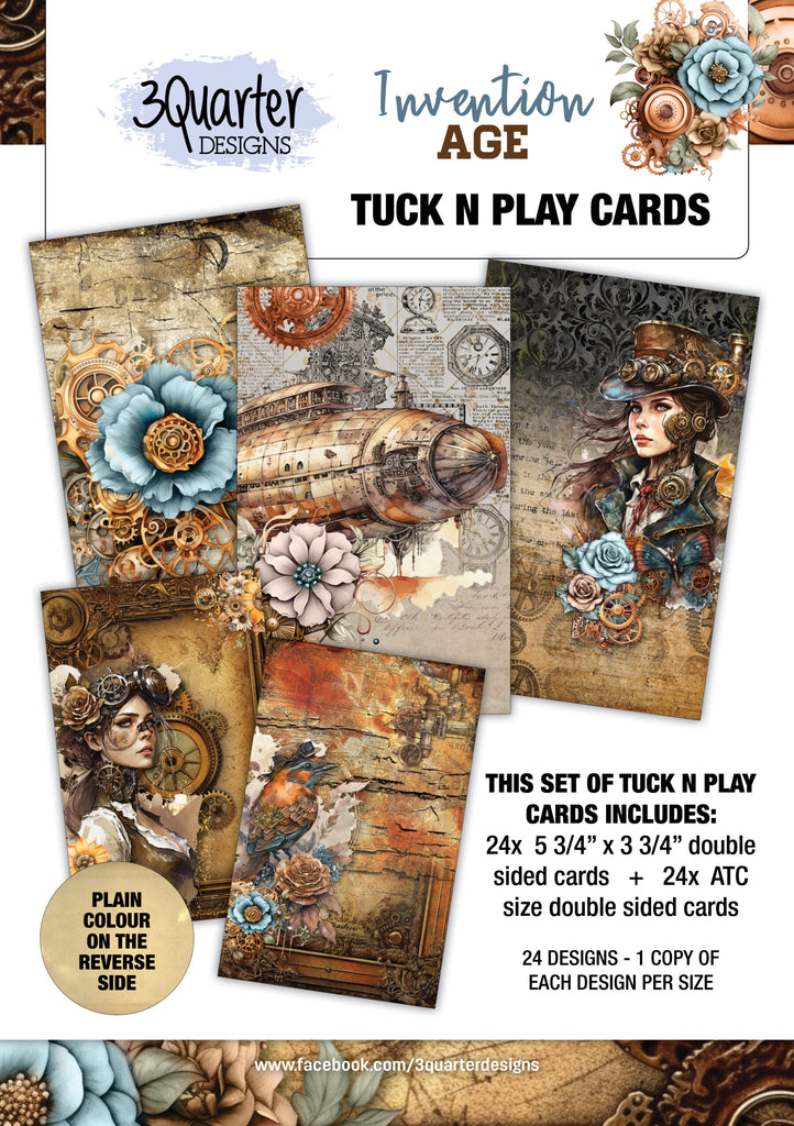 3 Quarter Designs - Invention Age-Tuck n’ Play Cards - Scrap Of Your Life 