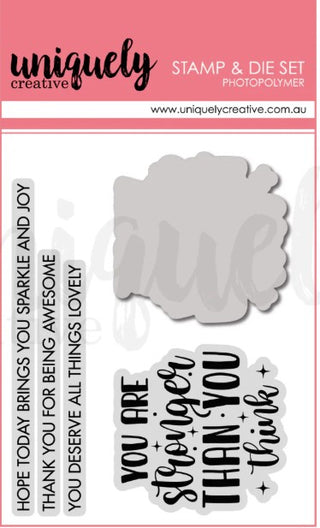 Uniquely Creative - You are Stronger than You Think Stamp and Die Set - Scrap Of Your Life 