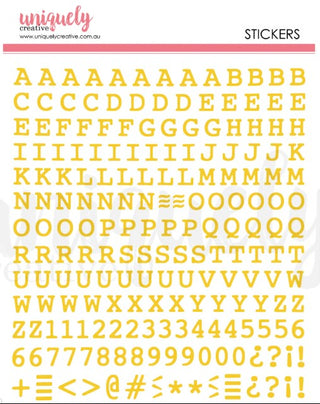Uniquely Creative Sweet as Honey Puffy Gold Alpha Stickers - Uppercase