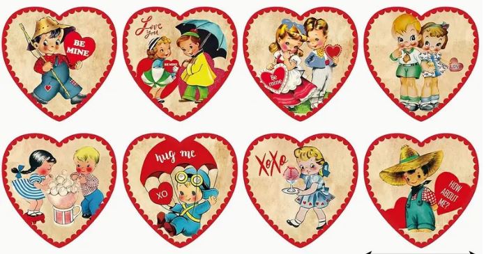 Valentine Love Retro Stickers