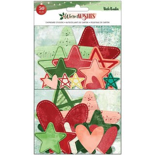 Vicki Boutin Warm Wishes - Chipboard Stars & Hearts - Scrap Of Your Life 