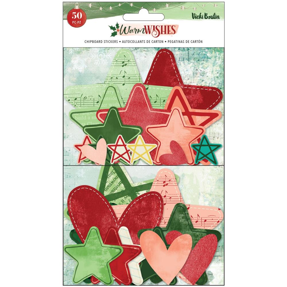 Vicki Boutin Warm Wishes - Chipboard Stars & Hearts