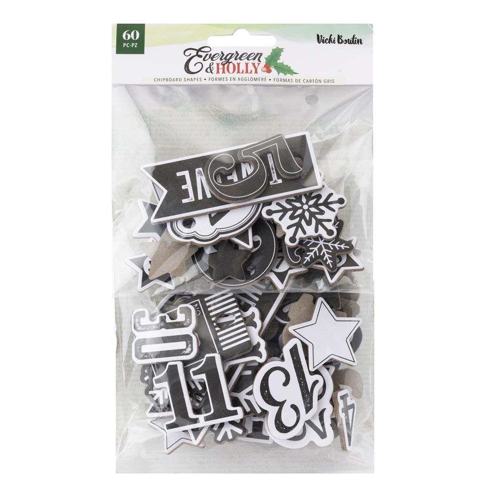 Vicki Boutin Evergreen and Holly Mixed Chipboard Stickers