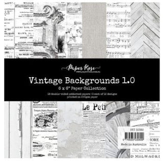 Paper Rose Studio 6 x 6 Paper Pad Vintage Backgrounds - Scrap Of Your Life 
