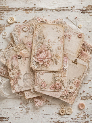 Junk Journal Draw - Shabby Blush Vintage Lace Pack