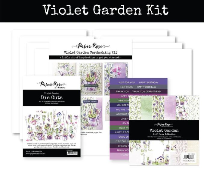 Paper Rose Violet Garden Card Making Kit - Scrap Of Your Life 