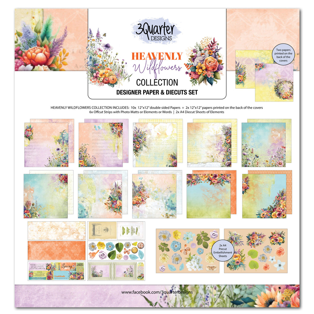 3 Quarter Designs - Heavenly Wildflowers Collection - Scrap Of Your Life 
